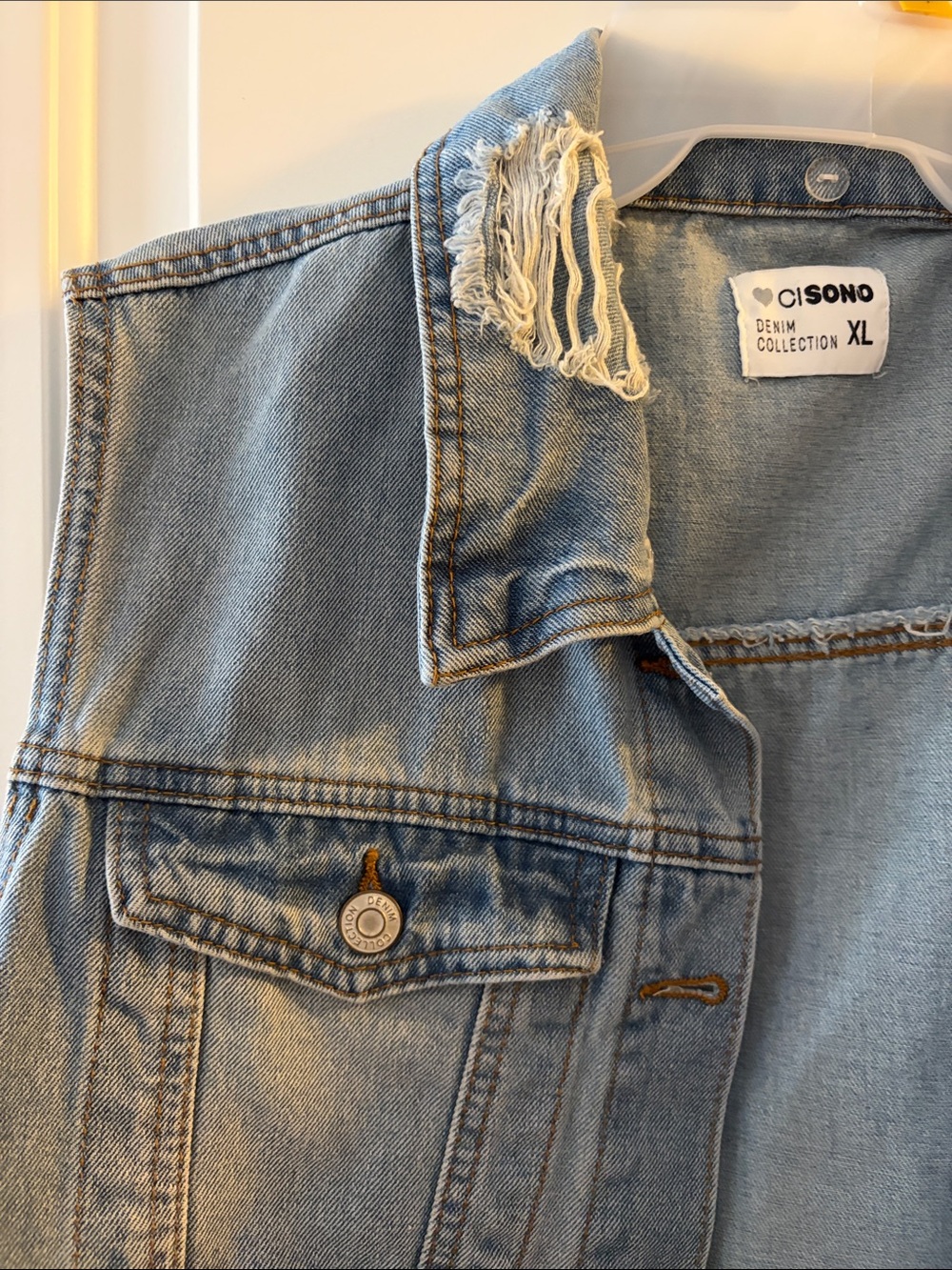 Ci Sono Light Blue Denim Vest - Picture 3 of 4